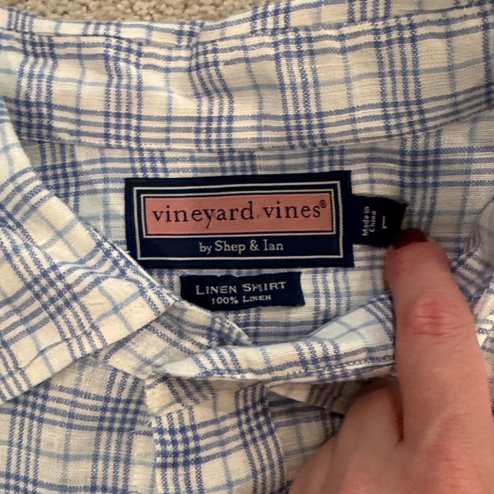 Vineyard Vines Light Blue Plaid Men's Shirt